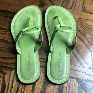 Green Bernardo Sandals, beautiful color.